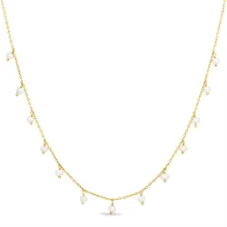 pärla halsband i förgyllt silver 38 + 5 cm x 4 mm