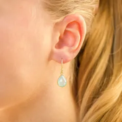 droppe onyxer örhängen i förgyllt silver - Loom Stones