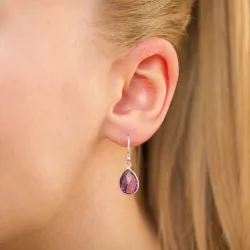 droppe ametist örhängen i silver - Loom Stones