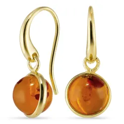 syntetisk bärnsten örhängen i förgyllt silver - Loom Stones