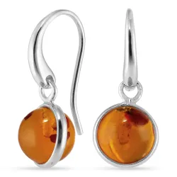 syntetisk bärnsten örhängen i silver - Loom Stones