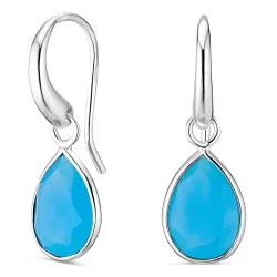blå calcedonit örhängen i silver - Loom Stones