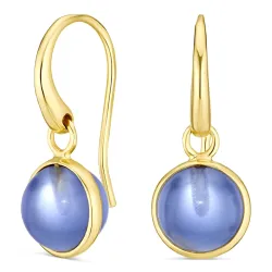 lila kristal örhängen i förgyllt silver