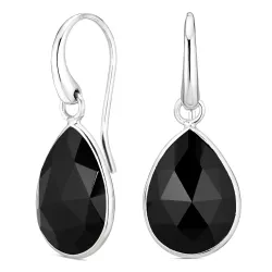 svart onyx örhängen i silver