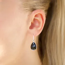 svart onyx örhängen i silver
