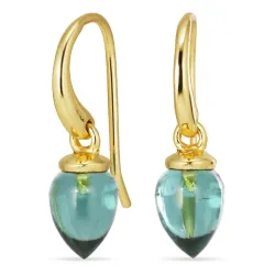 aqua kristal örhängen i förgyllt silver - Loom Stones