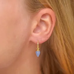blå onyxer örhängen i förgyllt silver - Loom Stones