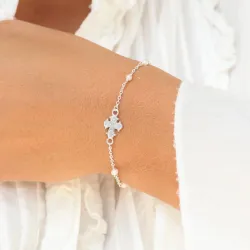dagmarkors pärla armband i silver
