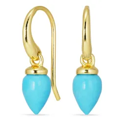 turkis örhängen i förgyllt silver - Loom Stones