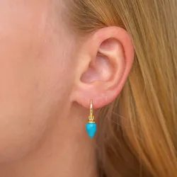 turkis örhängen i förgyllt silver - Loom Stones