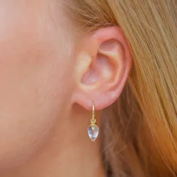 klar kvarts örhängen i förgyllt silver - Loom Stones