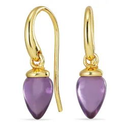 lila ametist örhängen i förgyllt silver - Loom Stones