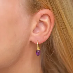 lila ametist örhängen i förgyllt silver - Loom Stones
