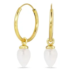 18 mm månsten creol i förgyllt silver