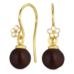 prästkrage röd kristal öronkrokar i förgyllt silver