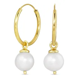 18 mm pärla creol i förgyllt silver