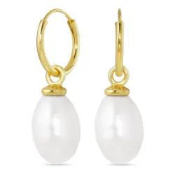 pärla creol i förgyllt silver