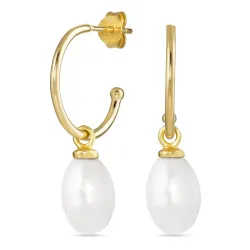 pärla halvcreol i förgyllt silver