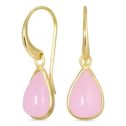 droppe rosa krystal örhängen i förgylld mässing