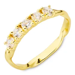 zirkon ring i förgylld mässing - Eliné