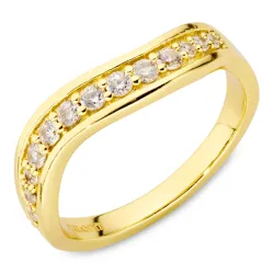 zirkon ring i förgylld mässing - Eliné