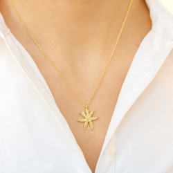 blommor halsband i förgylld mässing - Eliné