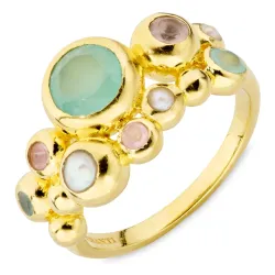 multifärgat ring i förgylld mässing - Bubbly Twist