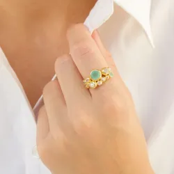 multifärgat ring i förgylld mässing - Bubbly Twist