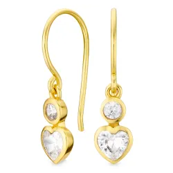 hjärta örhängen i förgylld mässing - Eliné