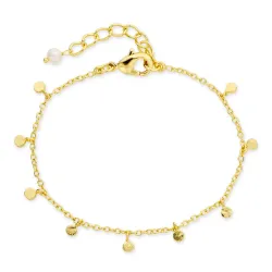 vit pärla armband i förgylld mässing - Eliné