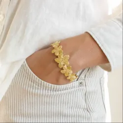 blommor armband i förgylld mässing - Eliné