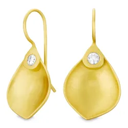 zirkon örhängen i förgylld mässing - Eliné