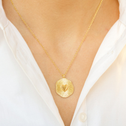 hjärta halsband i förgylld mässing - Eliné