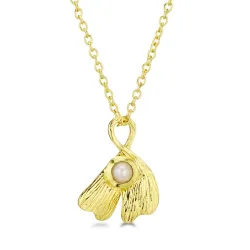 pärla halsband i förgylld mässing - Eliné