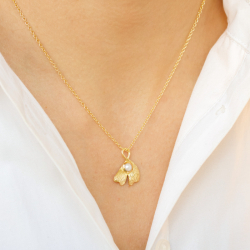 pärla halsband i förgylld mässing - Eliné