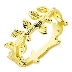 blad ring i förgylld mässing - Eliné