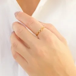 vit zirkon ring i förgylld mässing - Eliné