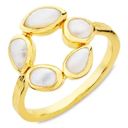 pärla ring i förgylld mässing - Eliné