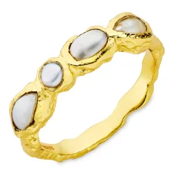 pärla ring i förgylld mässing - Eliné