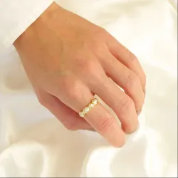 pärla ring i förgylld mässing - Eliné