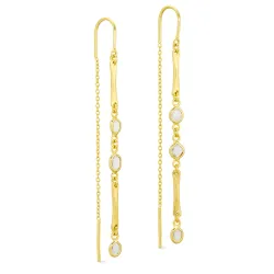 långa kedja örhängen i förgylld mässing - Eliné