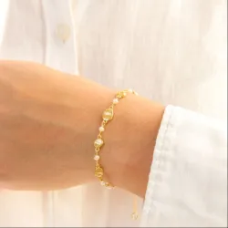 pärla armband i förgylld mässing - Eliné