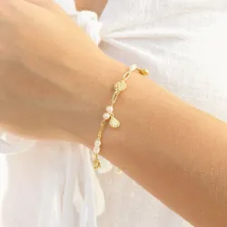 pärla armband i förgylld mässing - Eliné