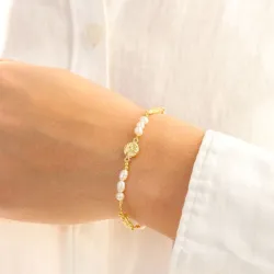 pärla armband i förgylld mässing - Eliné