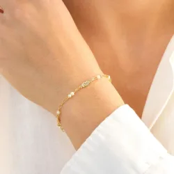 pärla armband i förgylld mässing - Eliné
