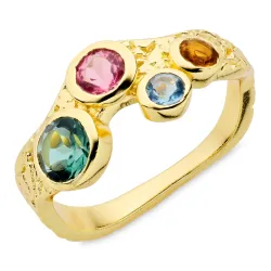 multifärgat ring i förgylld mässing - Eliné