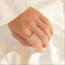 multifärgat ring i förgylld mässing - Eliné