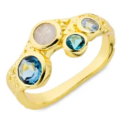 blå topas ring i förgylld mässing - Eliné