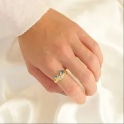 blå topas ring i förgylld mässing - Eliné