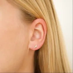 blixt örhängen i förgylld mässing - Eliné